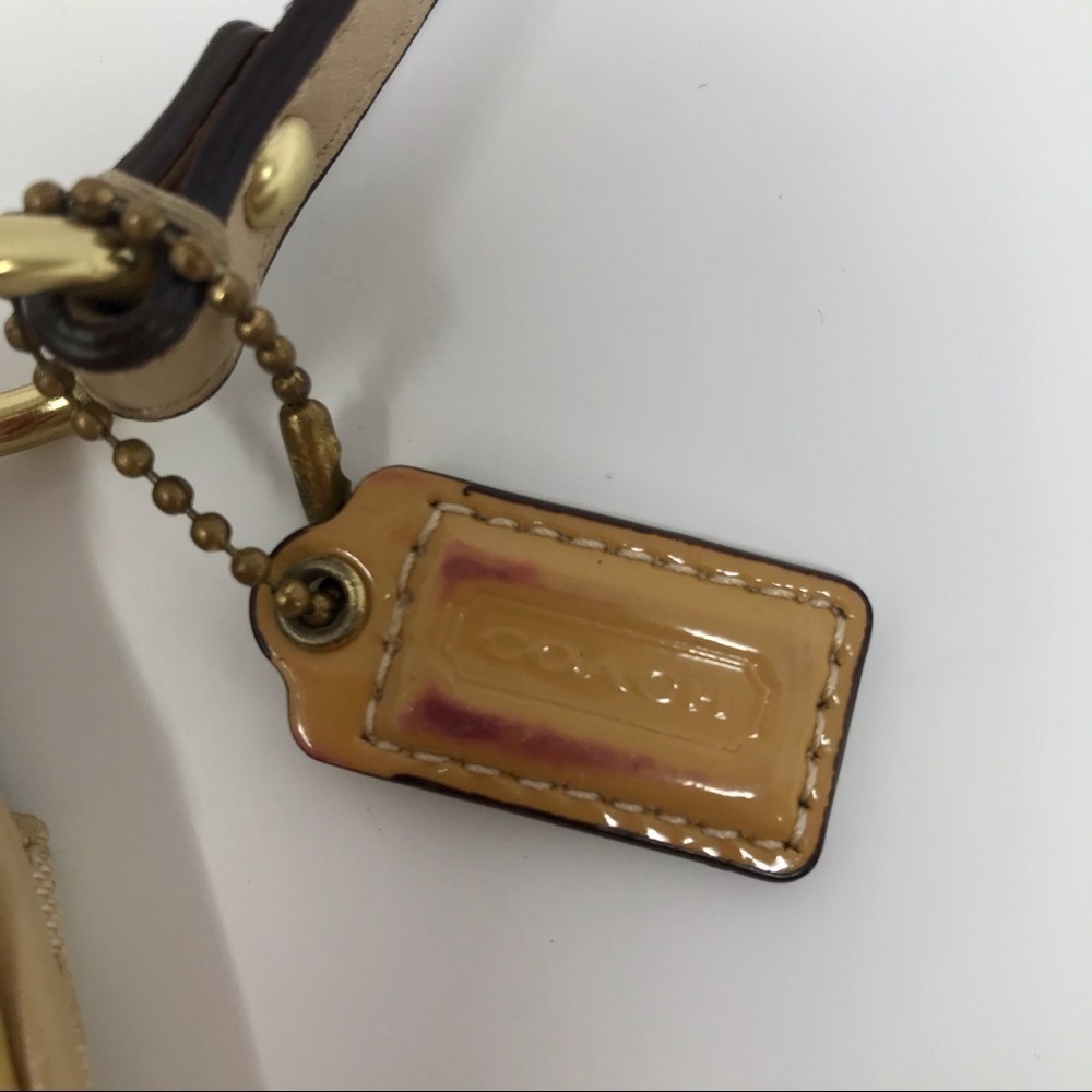 Coach Signature Jacquard Khaki Tan Crossbody bag long strap and Salmon lining - Picture 7 of 8